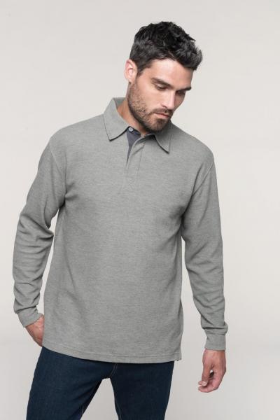 french rib - long-sleeved ribbed polo shirt 1.