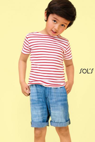 miles kids - round neck striped t-shirt 1.